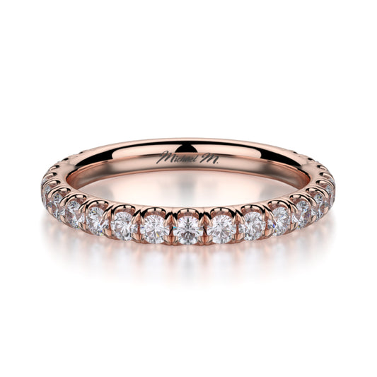 Michael M 18k Rose Gold Diamond Wedding Band