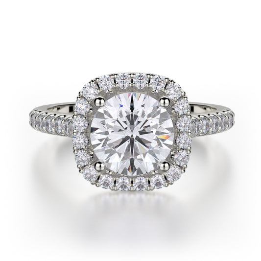 Michael M 18k White Gold Europa Engagement Ring