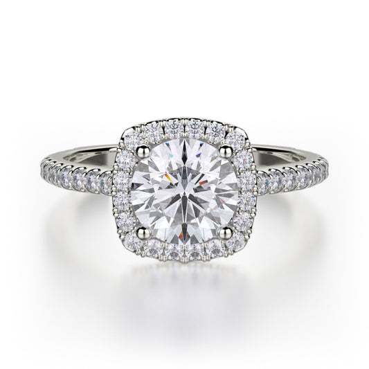 Michael M 18k White Gold Europa Engagement Ring