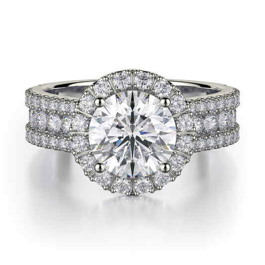 Michael M 18k White Gold Europa Engagement Ring