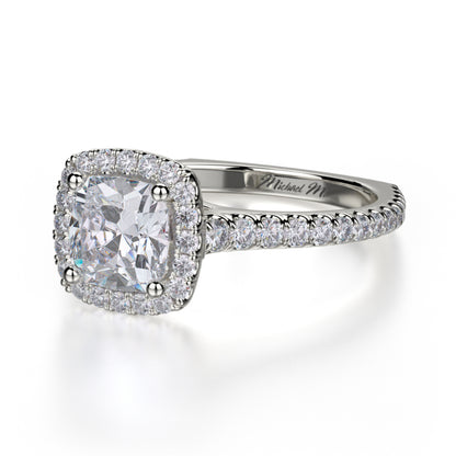 Michael M 18k White Gold Europa Engagement Ring