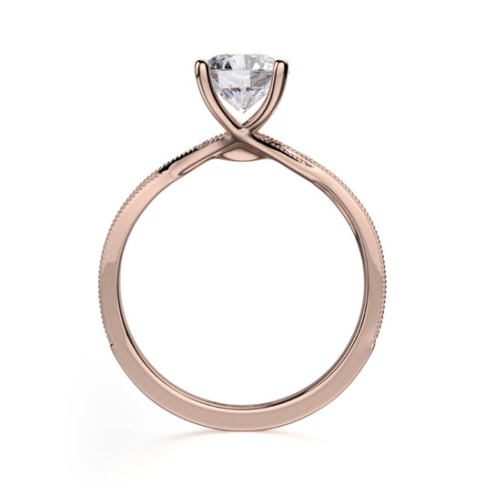 Michael M 18k Rose Gold M Engagement Ring
