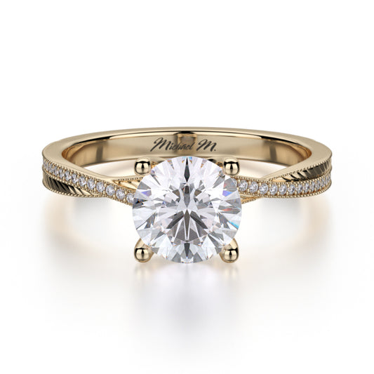 Michael M 18k Yellow Gold M Engagement Ring