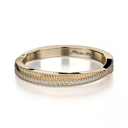 Michael M 18k Yellow Gold Diamond Wedding Band