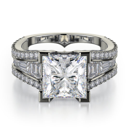 Michael M 18k White Gold Monaco Engagement Ring