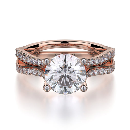 Michael M 18k Rose Gold Monaco Engagement Ring