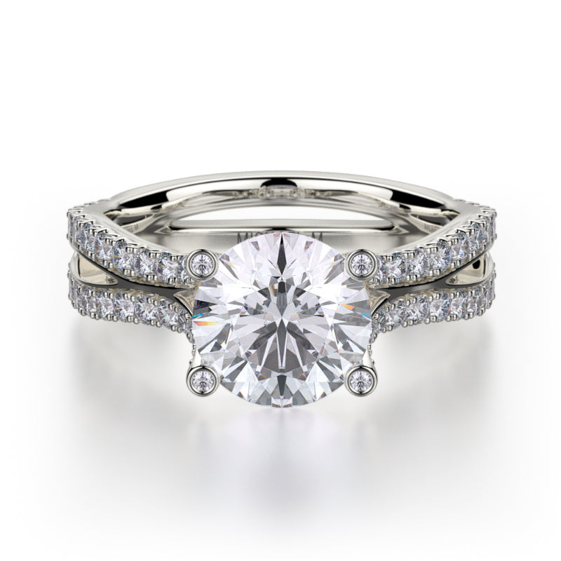 Michael M 18k White Gold Monaco Engagement Ring