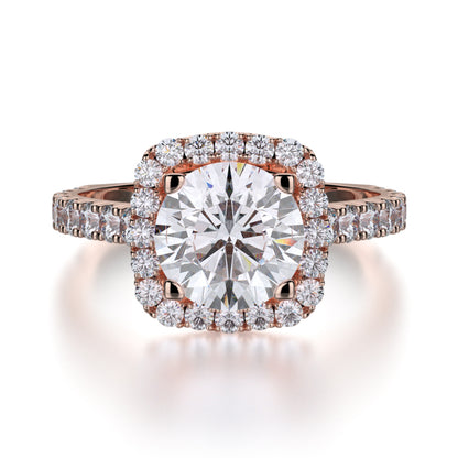 Michael M 18k Rose Gold Monaco Engagement Ring