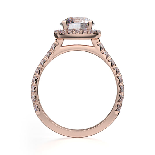 Michael M 18k Rose Gold Monaco Engagement Ring
