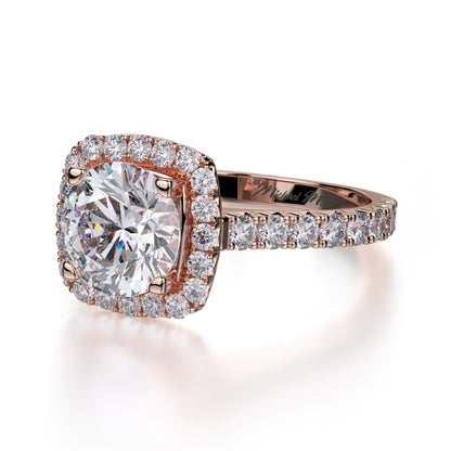 Michael M 18k Rose Gold Monaco Engagement Ring