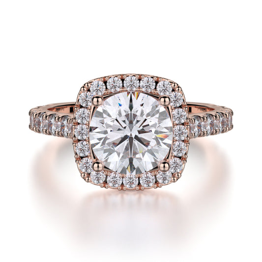Michael M 18k Rose Gold Monaco Engagement Ring