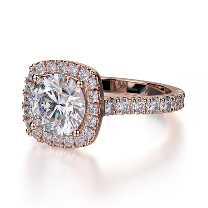 Michael M 18k Rose Gold Monaco Engagement Ring