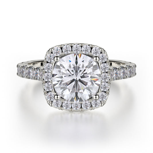 Michael M 18k White Gold Monaco Engagement Ring