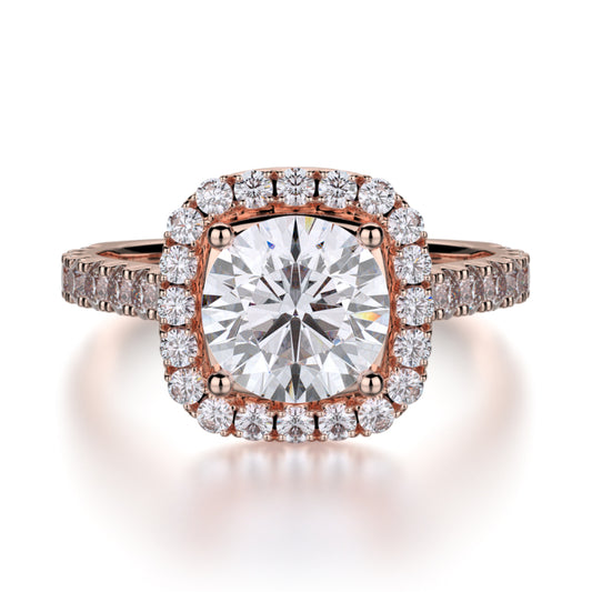 Michael M 18k Rose Gold Monaco Engagement Ring