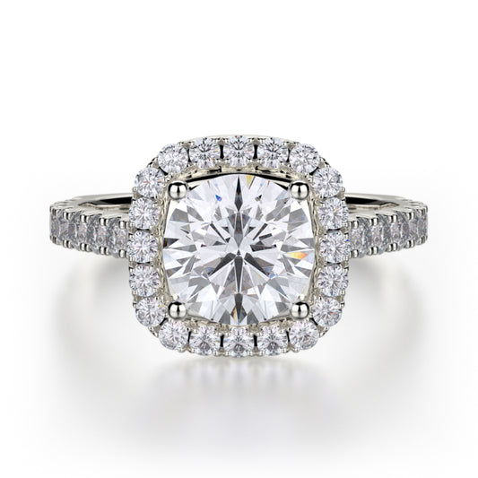 Michael M 18k White Gold Monaco Engagement Ring