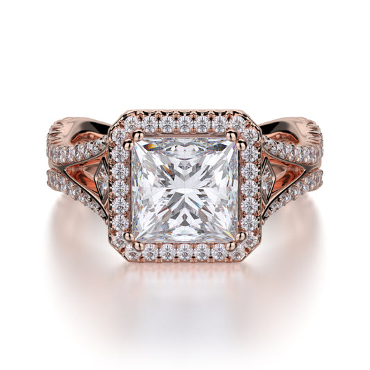 Michael M 18k Rose Gold Monaco Engagement Ring