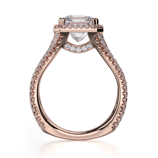 Michael M 18k Rose Gold Monaco Engagement Ring