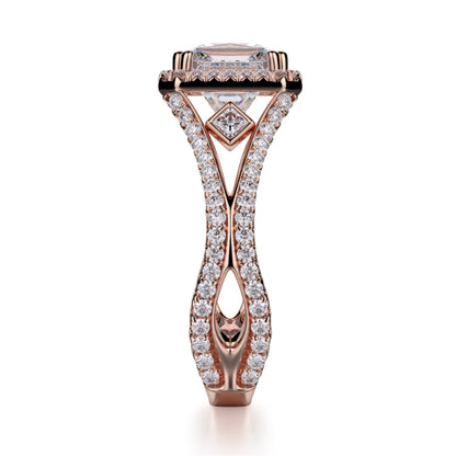 Michael M 18k Rose Gold Monaco Engagement Ring