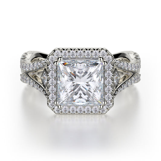 Michael M 18k White Gold Monaco Engagement Ring