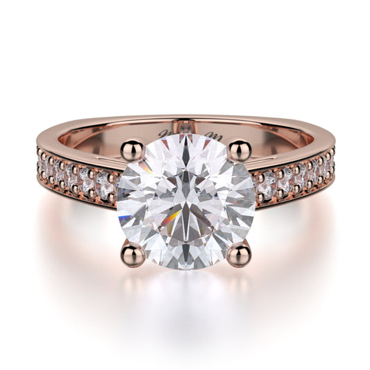 Michael M 18k Rose Gold Love Engagement Ring
