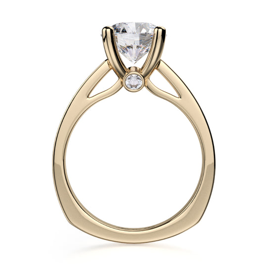 Michael M 18k Yellow Gold Love Engagement Ring