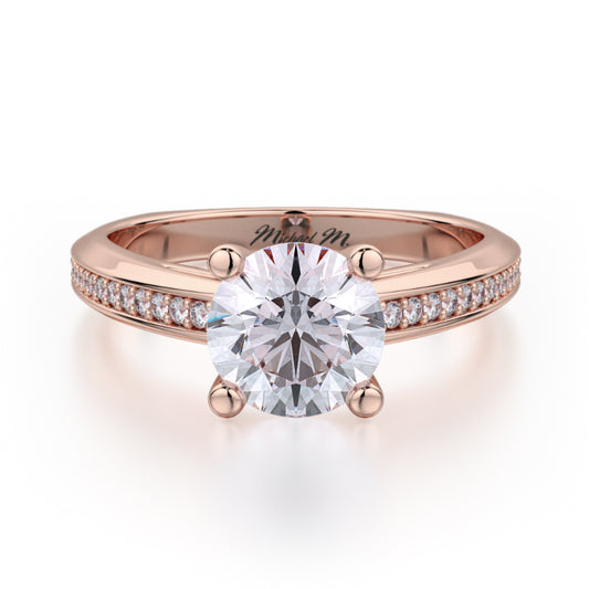 Michael M 18k Rose Gold M Engagement Ring