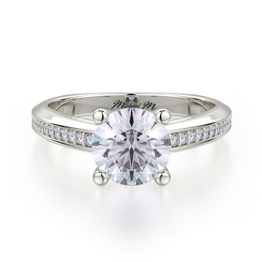 Michael M 18k White Gold M Engagement Ring