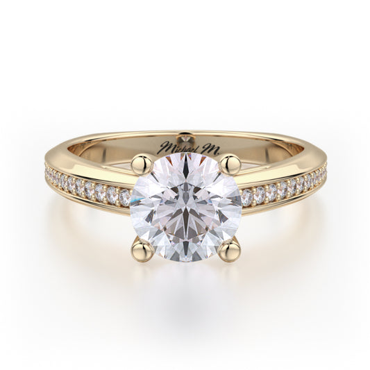 Michael M 18k Yellow Gold M Engagement Ring