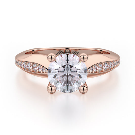Michael M 18k Rose Gold M Engagement Ring