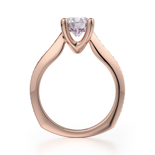 Michael M 18k Rose Gold M Engagement Ring