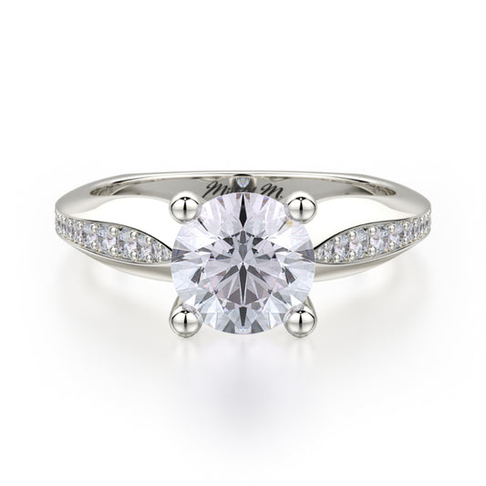 Michael M 18k White Gold M Engagement Ring