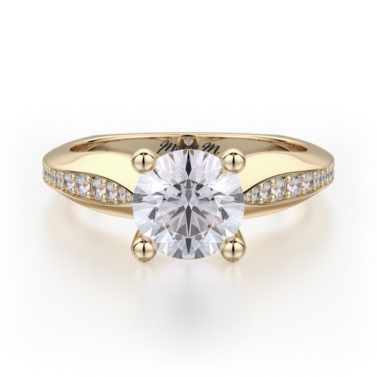 Michael M 18k Yellow Gold M Engagement Ring