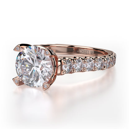 Michael M 18k Rose Gold Stella Engagement Ring