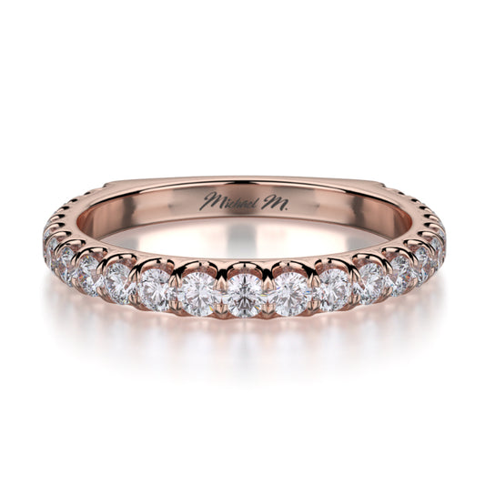 Michael M 18k Rose Gold Diamond Wedding Band