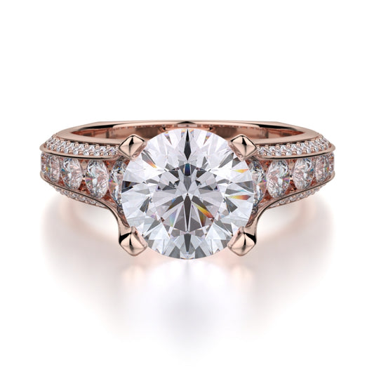 Michael M 18k Rose Gold Strada Engagement Ring