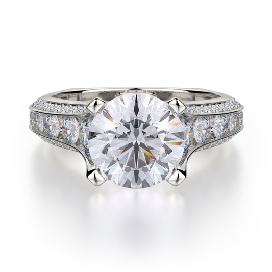 Michael M 18k White Gold Strada Engagement Ring