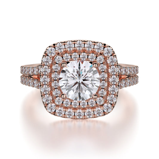 Michael M 18k Rose Gold Europa Engagement Ring