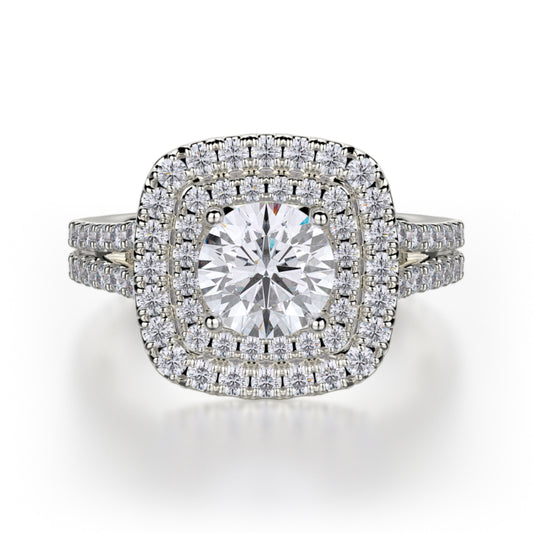 Michael M 18k White Gold Europa Engagement Ring