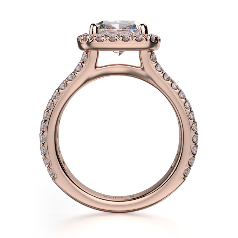 Michael M 18k Rose Gold Princess Engagement Ring