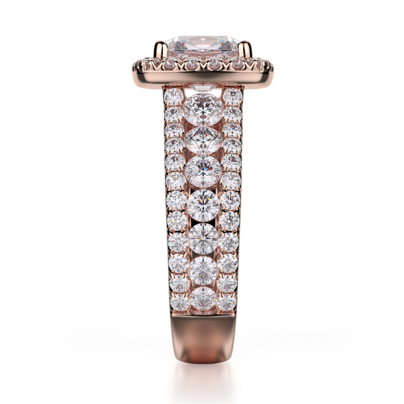 Michael M 18k Rose Gold Princess Engagement Ring