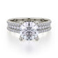 Michael M 18k White Gold Strada Diamond Straight Engagement Ring