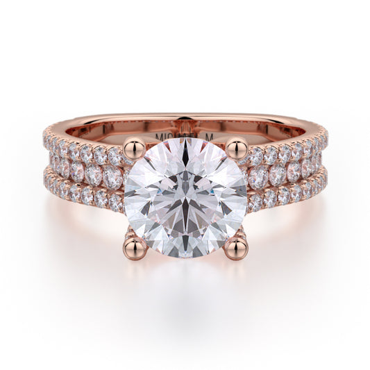 Michael M 18k Rose Gold Strada Engagement Ring