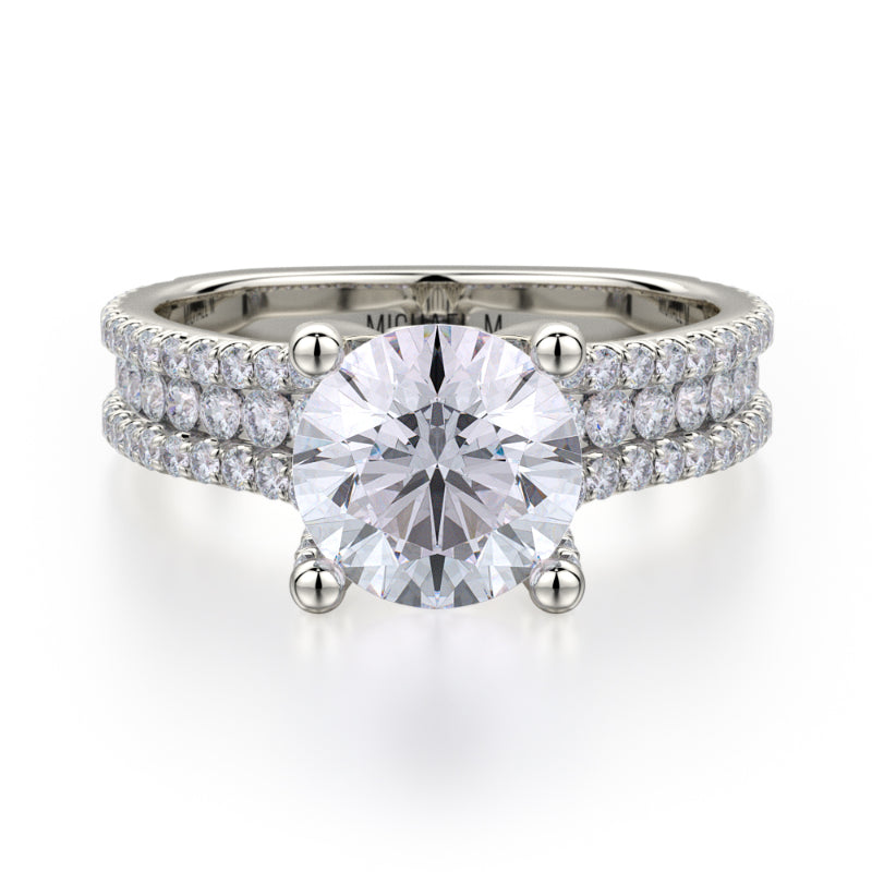 Michael M 18k White Gold Strada Engagement Ring