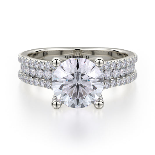 Michael M 18k White Gold Strada Engagement Ring