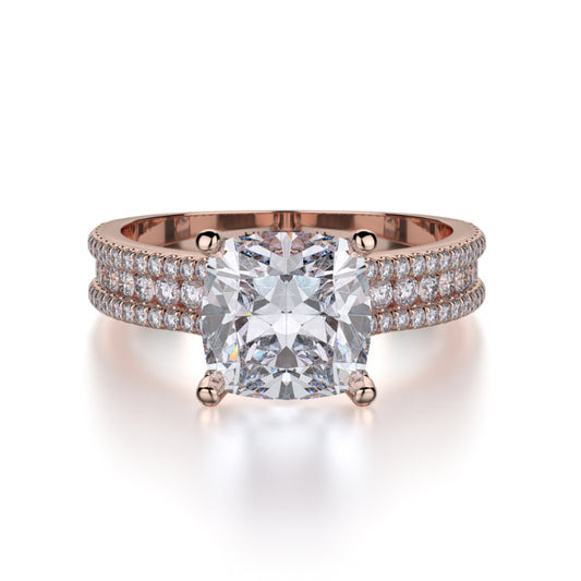 Michael M 18k Rose Gold Strada Engagement Ring