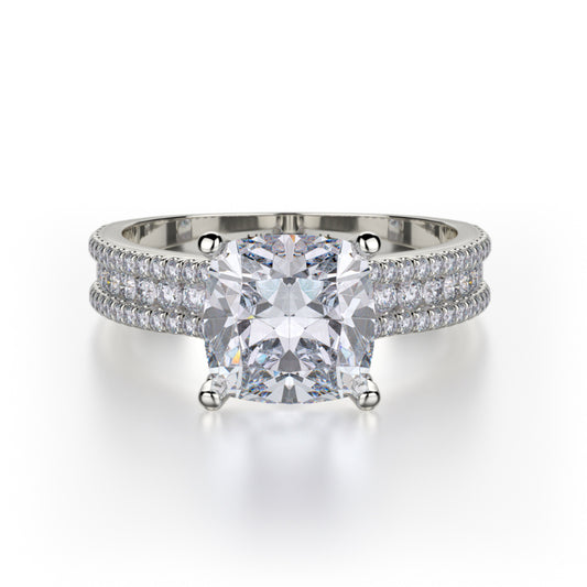 Michael M 18k White Gold Strada Engagement Ring