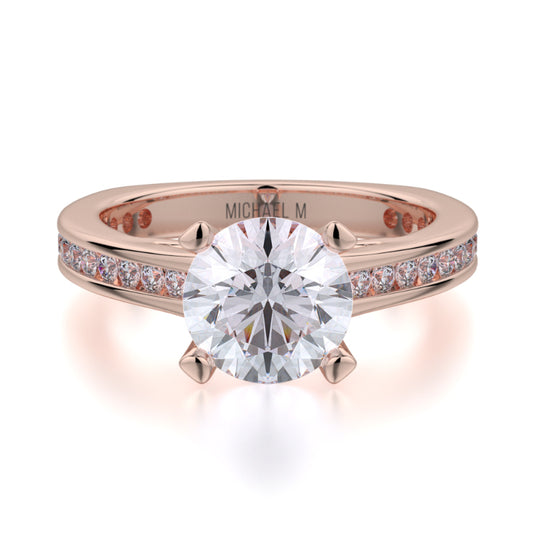 Michael M 18k Rose Gold Strada Engagement Ring