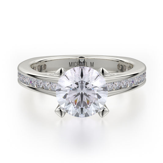 Michael M 18k White Gold Strada Engagement Ring