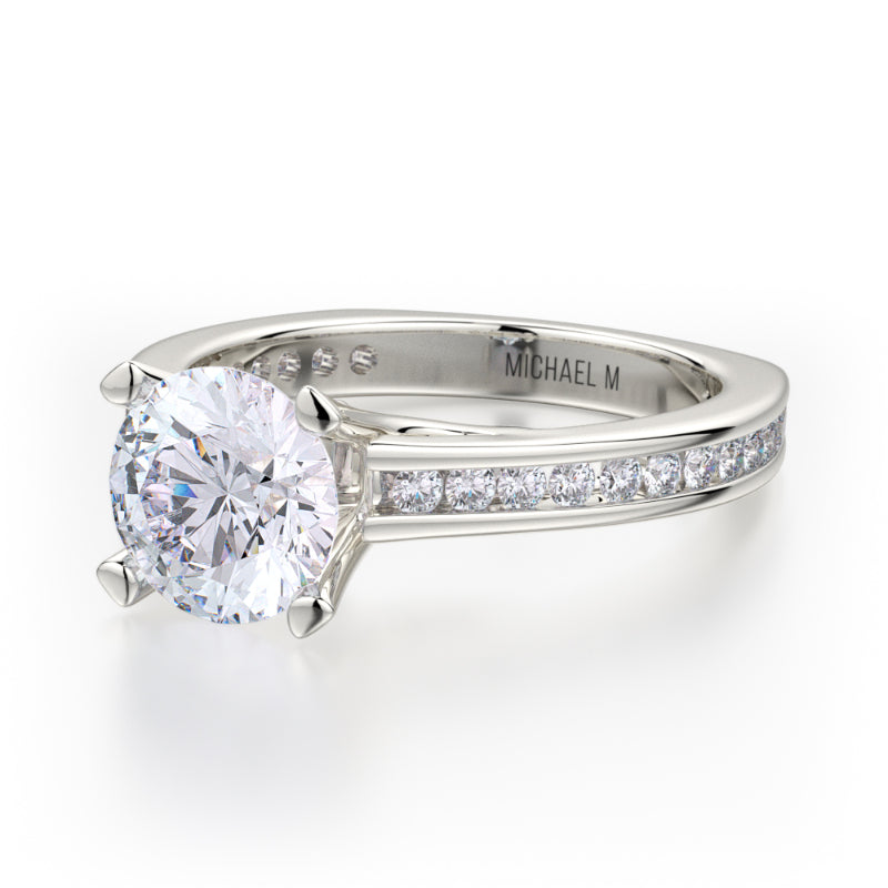 Michael M 18k White Gold Strada Engagement Ring