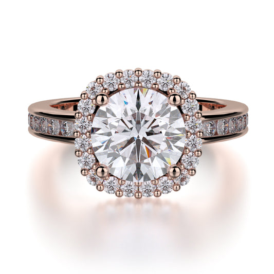 Michael M 18k Rose Gold Strada Engagement Ring